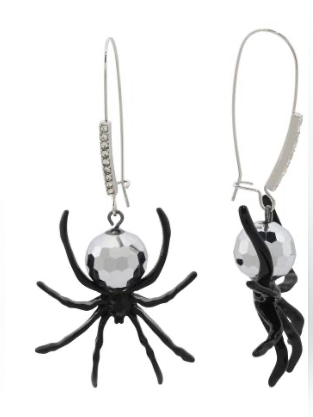 Betsey Joh Black Spider Drop Earrings